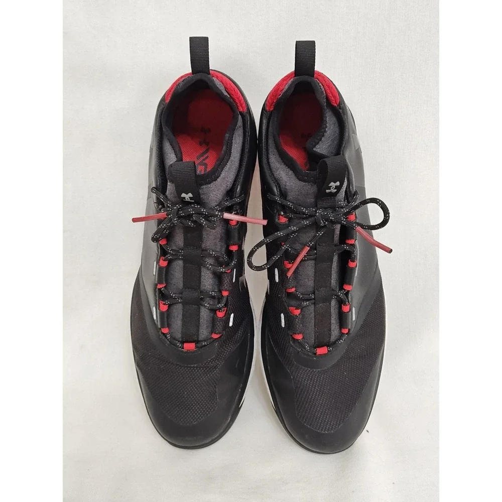 Under Armour Men's 8 Tempo Sport 2 Golf‎ Cleats Spikes Black Red Shoes Lace Up